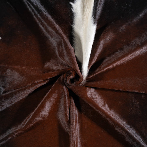 Brazilian Chocolate and White Cowhide Rug Size 8'5" L x 7'5" W 5738