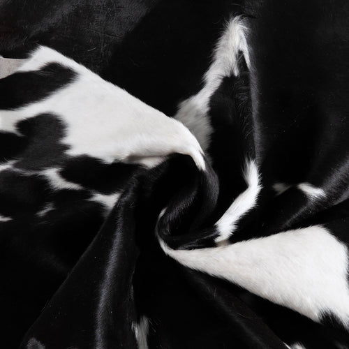 Black and White Cowhide Rug Size 7'9" L x 6'2" W 6466
