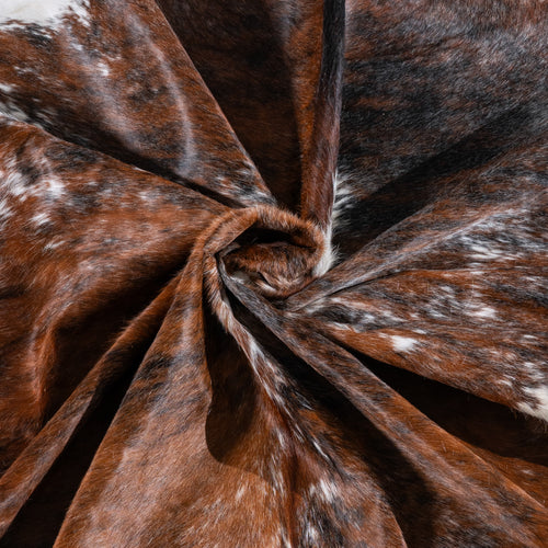 Tricolor Cowhide Rug Size 7'8" L x 6'10" W 6271