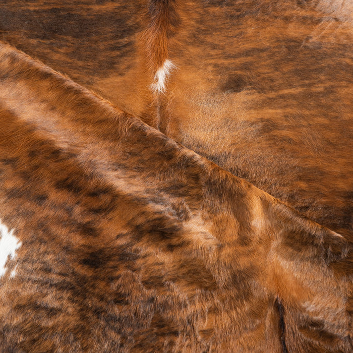 Brindle White Belly Cowhide Rug Size 7'5" L x 6'9" W 4056