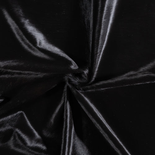 Brazilian Solid Black Cowhide Rug Size 6'7" L x 6'4" W 5239