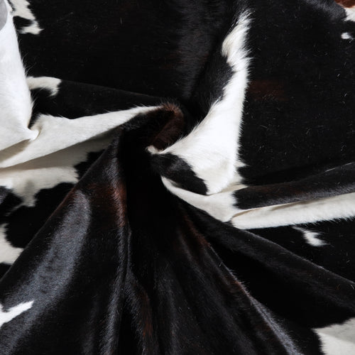 Chocolate and White Cowhide Rug Size 7'8" L x 7'7" W 6468