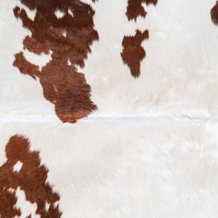 Brown and White Cowhide Rug Size 7'8" L x 6'8" W 6469