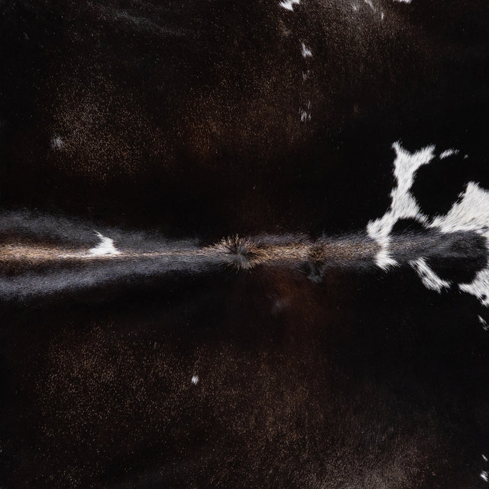 Brazilian Chocolate and White Cowhide Rug Size 8'4" L x 7'2" W 5749