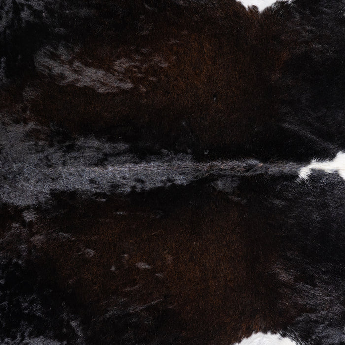 Brazilian Chocolate and White Cowhide Rug Size 8'0" L x 7'0" W 5750