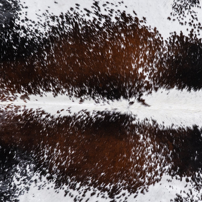 Brazilian Chocolate and White Cowhide Rug Size 8'0" L x 7'6" W 5751
