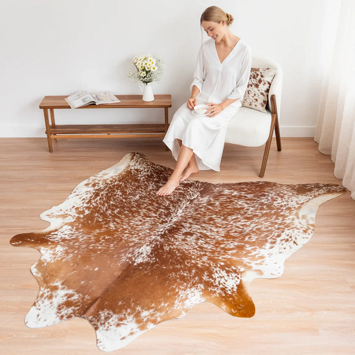 Brown Salt and Pepper Cowhide Rug