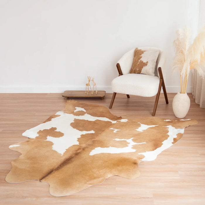 Palomino and White Cowhide Rug