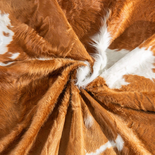 Brown and White Cowhide Rug Size 8'10" L x 6'7" W 6474