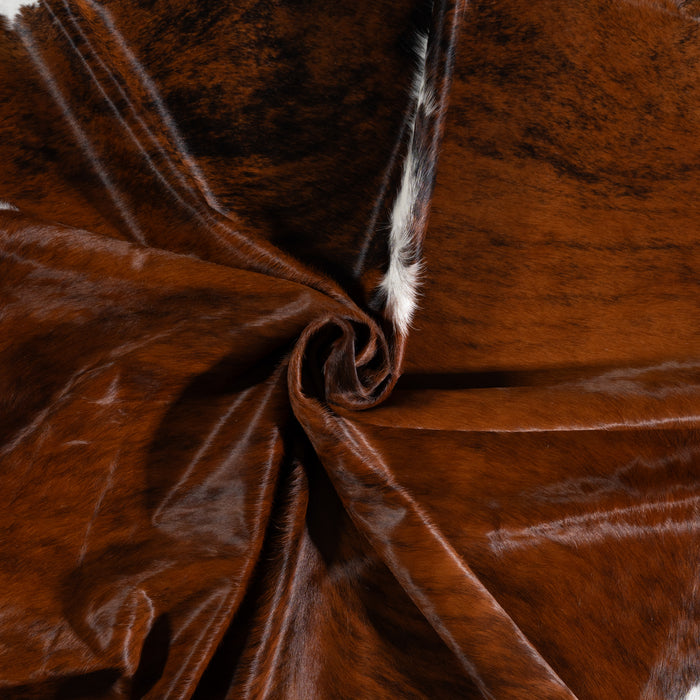 Brazilian Brindle White Belly and Backbone Cowhide Rug Size 7'9" L x 7'3" W 3687