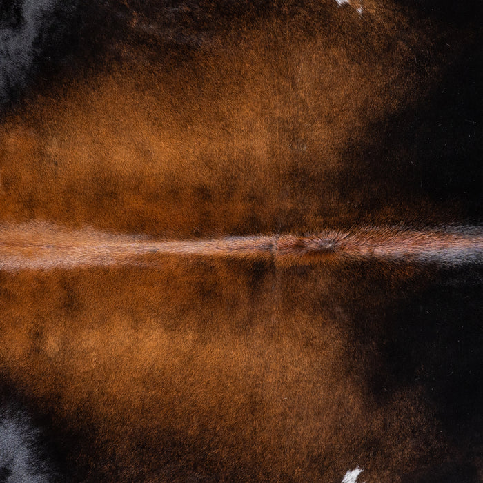 Brazilian Chocolate and White Cowhide Rug Size 8'3" L x 7'2" W 5757