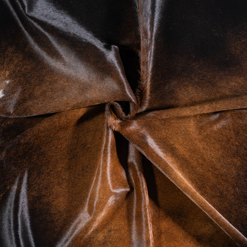 Brazilian Chocolate and White Cowhide Rug Size 8'3" L x 7'2" W 5757