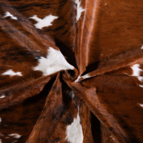 Vintage Tricolor Cowhide Rug Size 7'7" L x 7'3" W 4402