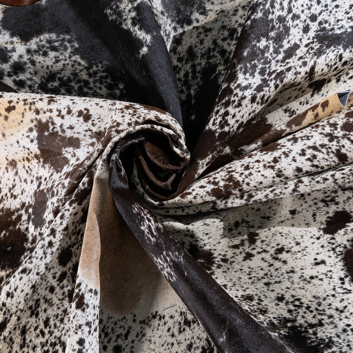 Chocolate and White Cowhide Rug Size 5'5" L x 6'10" W 6280