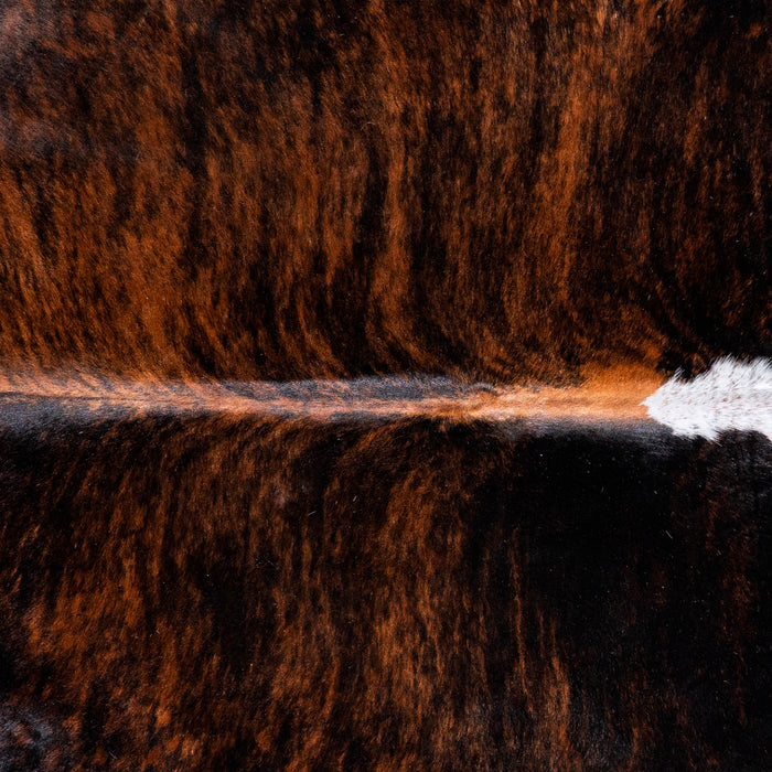 Brazilian Brindle White Belly and Backbone Cowhide Rug Size 7'10" L x 6'10" W 5958