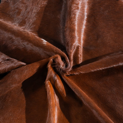 Brown and White Cowhide Rug Size 6'0" L x 5'6" W 4062