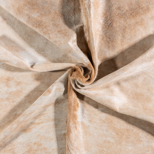 Brazilian Palomino and White Cowhide Rug Size 7'8" L x 7'3" W 4962