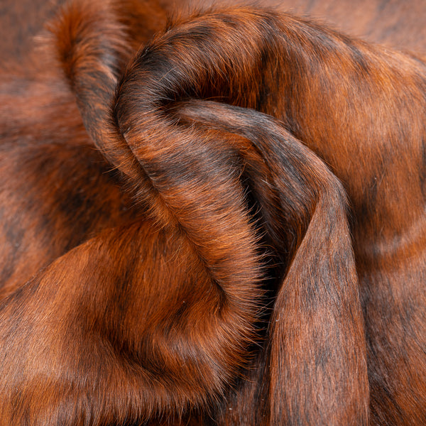 Brindle Cowhide Rug Size 7'3'' L X 6'9'' W 4946 , Stain Resistant Fur | eCowhides
