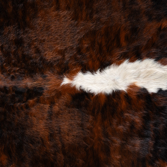 Brazilian Brindle White Belly and Backbone Cowhide Rug Size 7'1" L x 7'5" W 3692