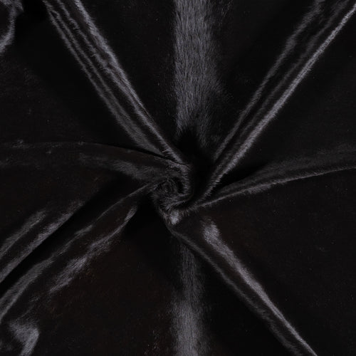 Brazilian Solid Black Cowhide Rug Size 7'8" L x 7'7" W 5259