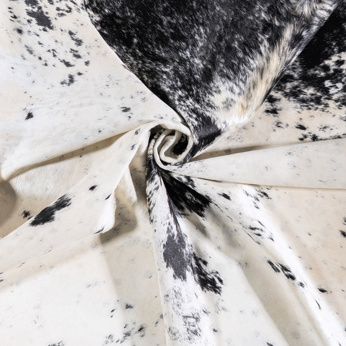 Brazilian Black Salt and Pepper Cowhide Rug Size 7'0" L x 6'8" W 5960