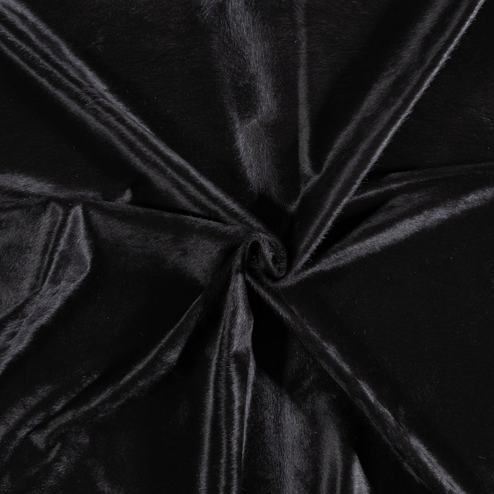 Brazilian Solid Black Cowhide Rug Size 7'6" L x 7'0" W 5261