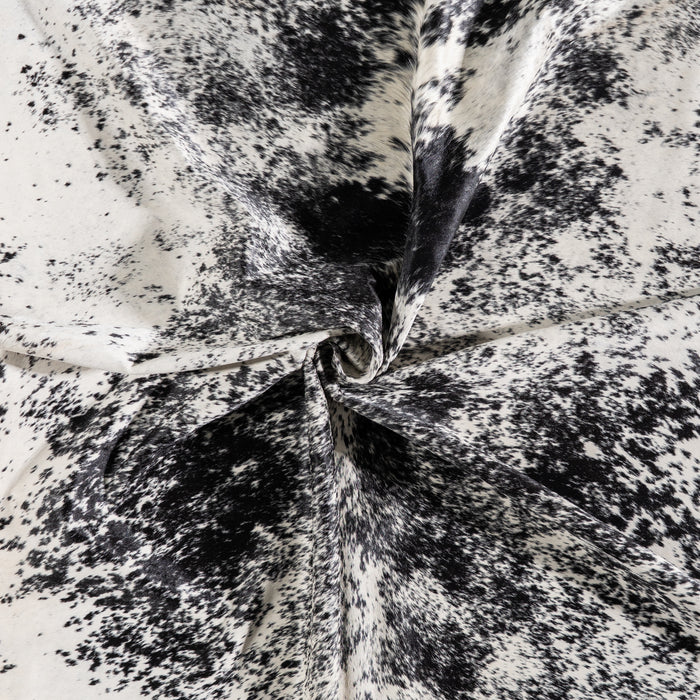 Brazilian Black Salt and Pepper Cowhide Rug Size 8'9" L x 7'4" W 5264