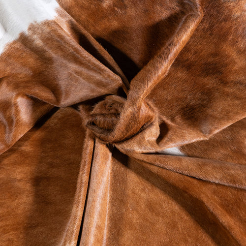 Brazilian Brindle White Belly Cowhide Rug Size 7'10" L x 6'10" W 5964