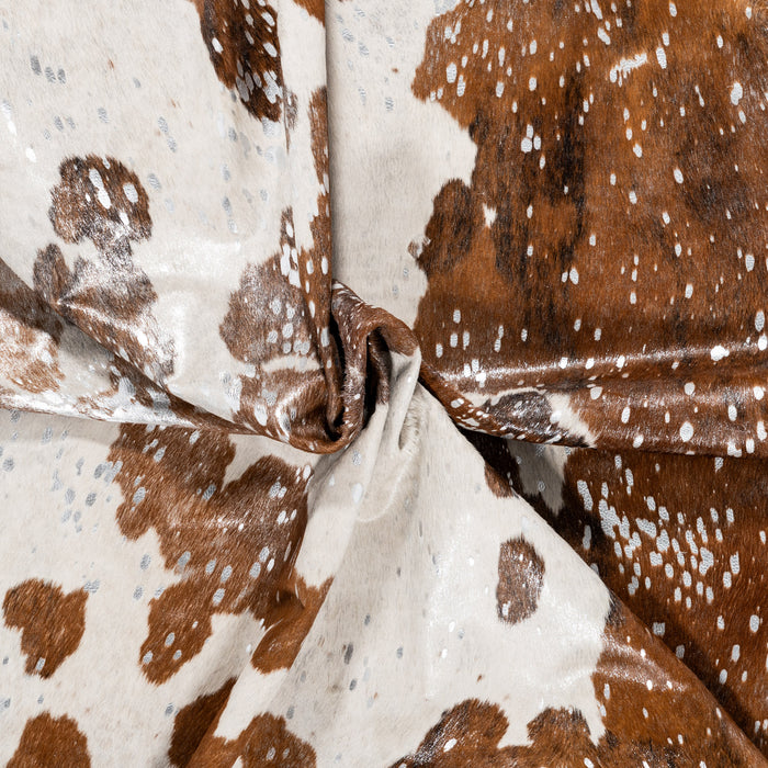 Brazilian Silver Metallic Cowhide Rug Size 7'6" L x 6'9" W 9274