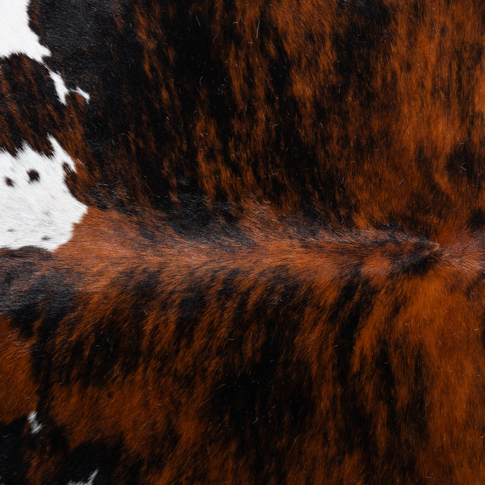 Tricolor Brindle Mix Cowhide Rug Size 7'2" L x 6'11" W 4127
