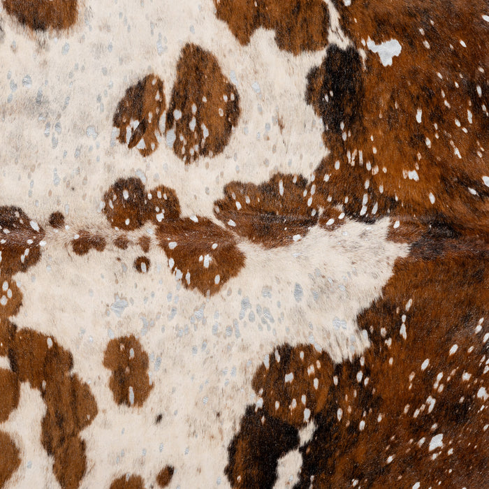 Brazilian Silver Metallic Cowhide Rug Size 7'4" L x 6'0" W 9275