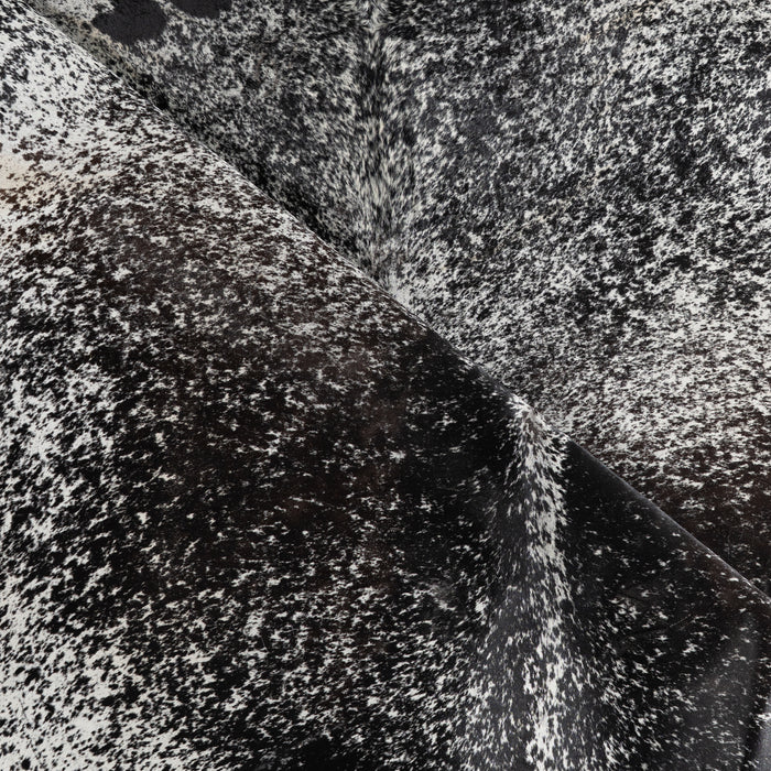Black Salt and Pepper Cowhide Rug Size 7'6" L x 6'7" W 5484