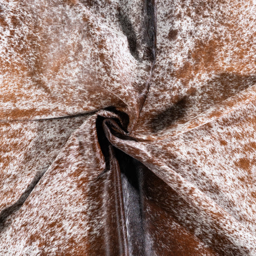 Brazilian Brown Salt and Pepper Cowhide Rug Size 7'3" L x 6'7" W 5771