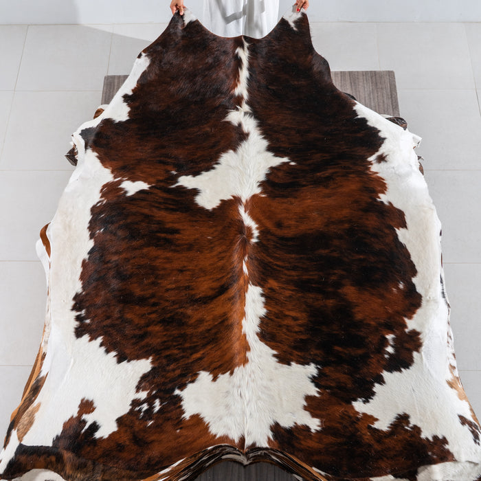 Tricolor Cowhide Rug Size 7'7" L x 6'9" W 4128