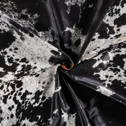 Brazilian Black Salt and Pepper Cowhide Rug Size 8'9" L x 7'4" W 5267