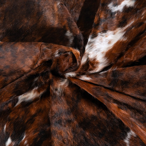 Tricolor Cowhide Rug Size 7'9" L x 6'11" W 6286