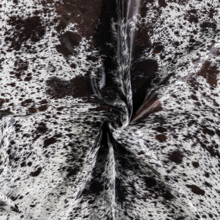 Brazilian Black Salt and Pepper Cowhide Rug Size 7'7" L x 6'7" W 5269