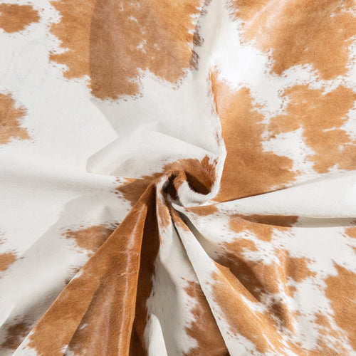 Brown and White Cowhide Rug Size 7'4" L x 6'7" W 5485