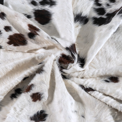 White Tricolor Cowhide Rug Size 8'0" L x 7'8" W 6288