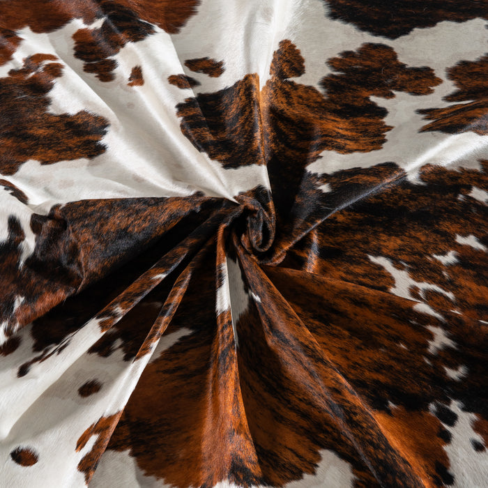 White Tricolor Cowhide Rug Size 8'10" L x 7'1" W 4130