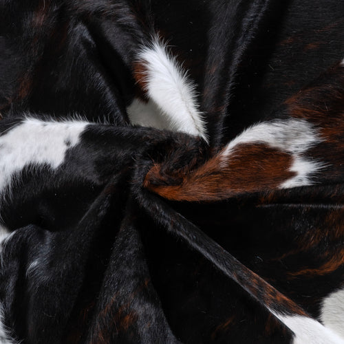 Tricolor Cowhide Rug Size 7'9" L x 6'11" W 6289