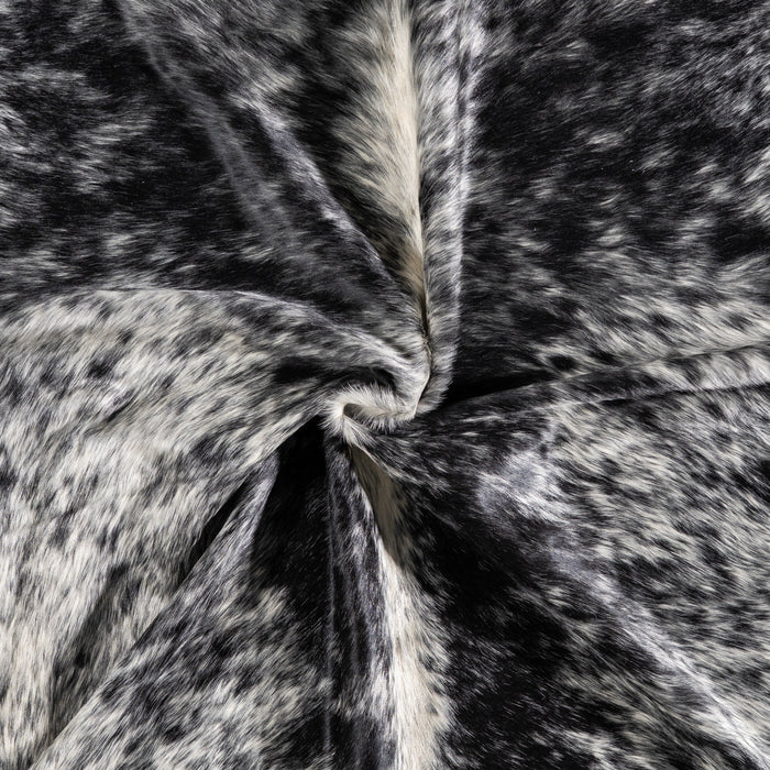 Brazilian Black Salt and Pepper Cowhide Rug Size 7'3" L x 6'5" W 5276