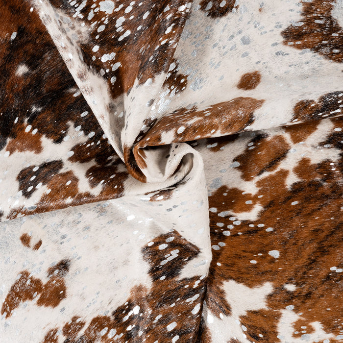 Brazilian Silver Metallic Cowhide Rug Size 6'11" L x 5'10" W 9282