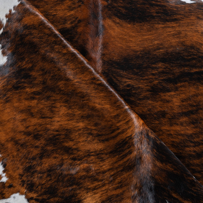 Brindle White Belly Cowhide Rug Size 7'5" L x 6'11" W 4070