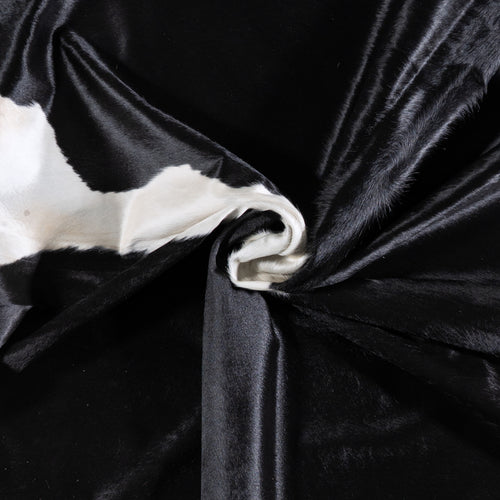 Brazilian Black and White Cowhide Rug Size 7'10" L x 6'5" W 5979