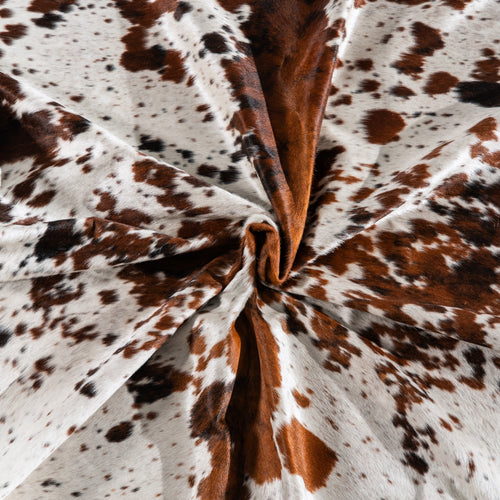 White Tricolor Cowhide Rug Size 7'6" L x 6'8" W 4134