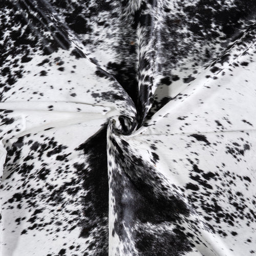 Brazilian Black Salt and Pepper Cowhide Rug Size 8'3" L x 7'0" W 5785