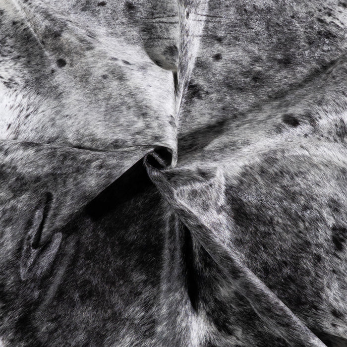 Brazilian Black Salt and Pepper Cowhide Rug Size 8'0" L x 6'7" W 5786