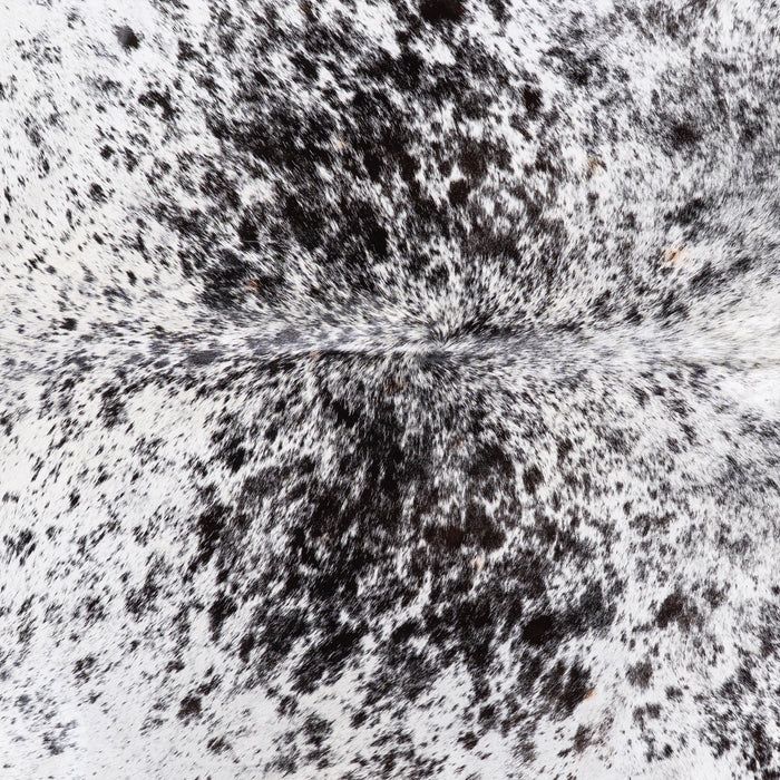 Brazilian Black Salt and Pepper Cowhide Rug Size 7'7" L x 6'9" W 5787