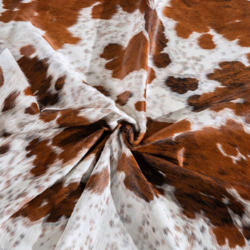 White Tricolor Cowhide Rug Size 6'9" L x 6'3" W 4072